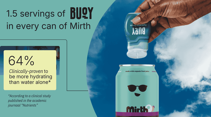 Better Hydration, Better Mirth: 1.5 Servings of Buoy in every can